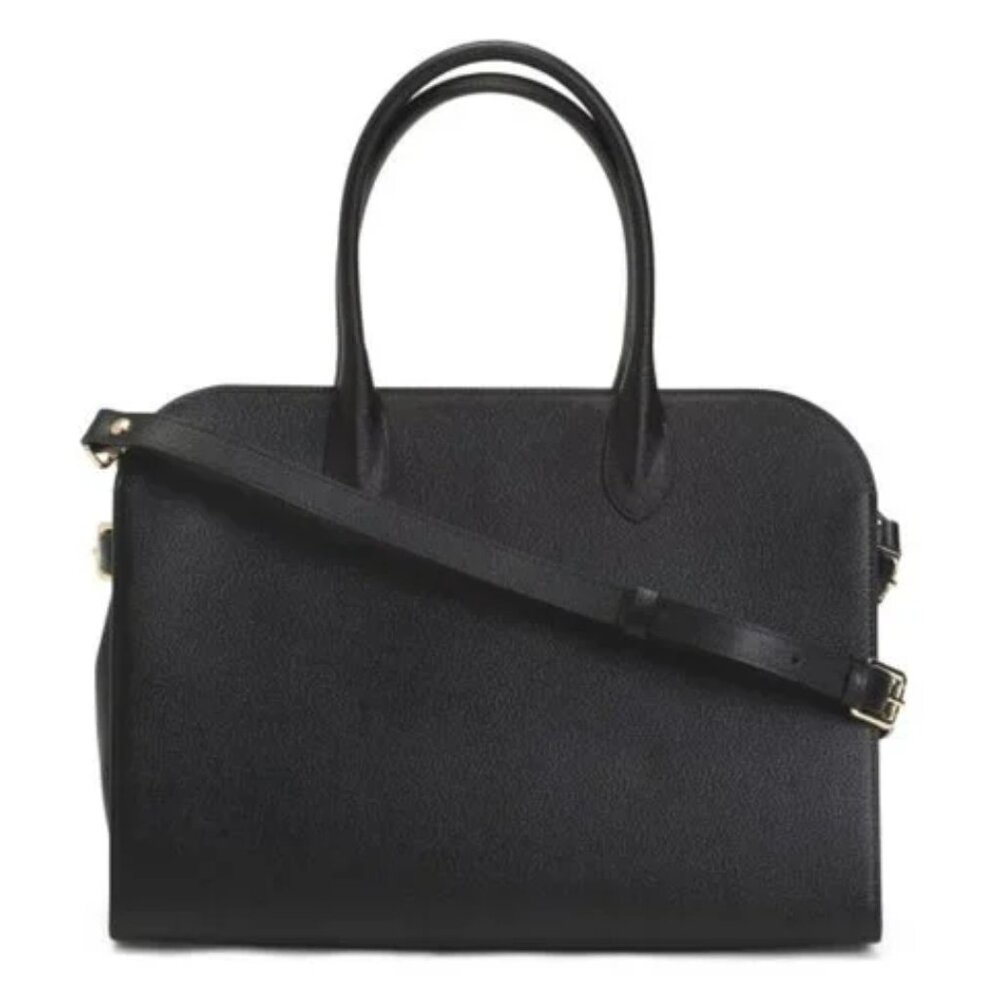 NWT ✅ Claudia Firenze Italian Leather Side Buckle Satchel BLACK✨ NEW WITH TAG